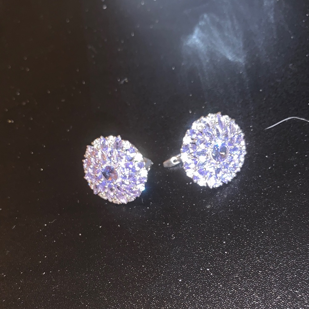 Elegant Silver and Purple Apatite Earrings